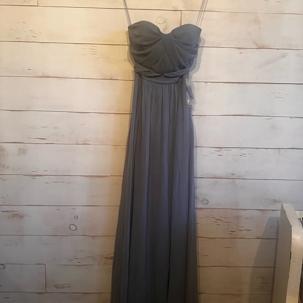 Buddy Gray Elegant Blue One-Shoulder Dress - Picture 8 of 8